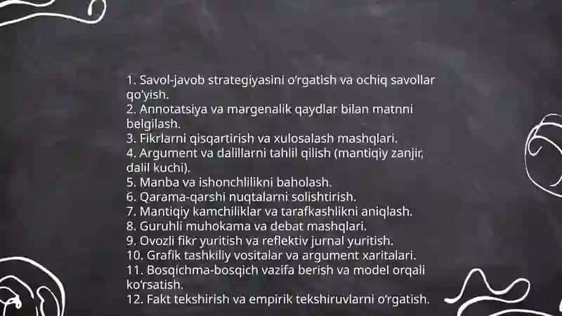 Tanqidiy o‘qish va samarali amalga oshirish omillari 4