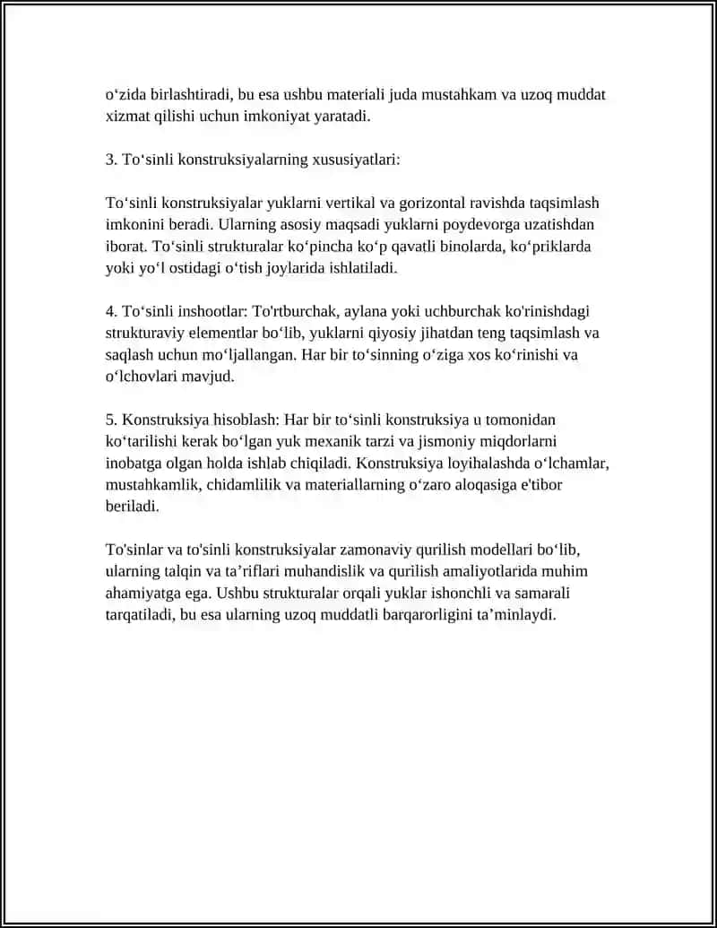 TO`SINLAR VA TO`SINLI KONSTRUKSIYALAR, ULARNING TURLARI 4