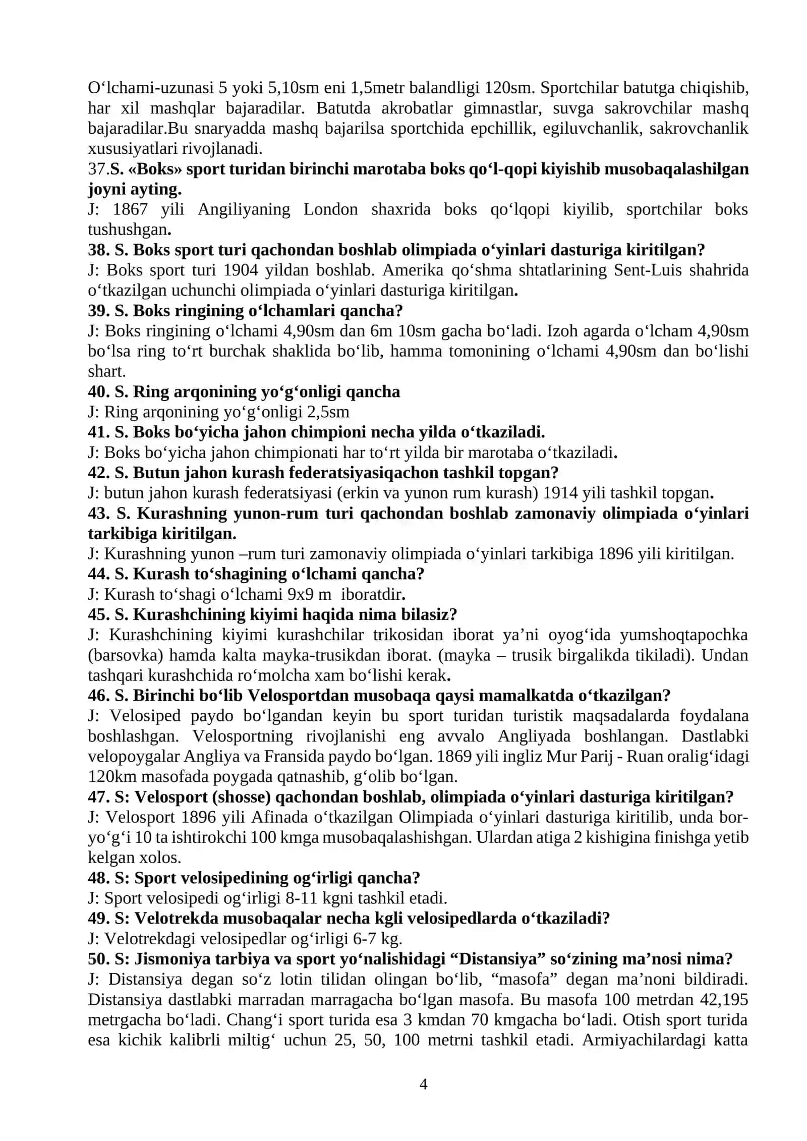 Jismoniy tarbiya fanidan 650 talik test javoblari bilan 4