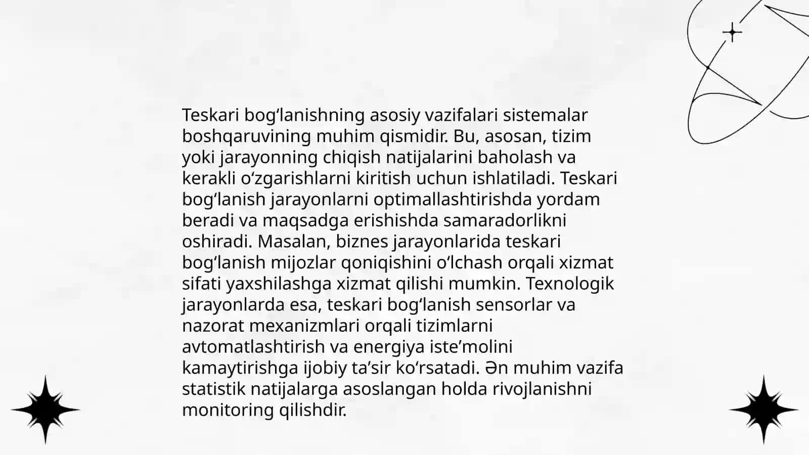 Koʻp kaskadli kuchaytirgichlarda teskari bogʻlanish kiritish zaruriyati 4