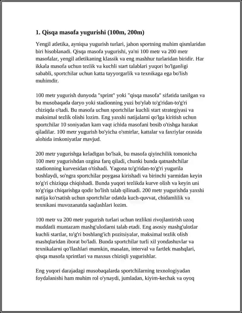 YENGIL ATLETIKA: YUGURISH SAKRASH VA SAKRASH TURLARI 4