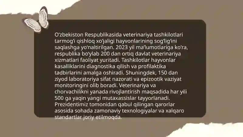 O‘zbekiston Respublikasining "Veterinariya to‘g‘risida"gi qonuni bilan tanishish 4