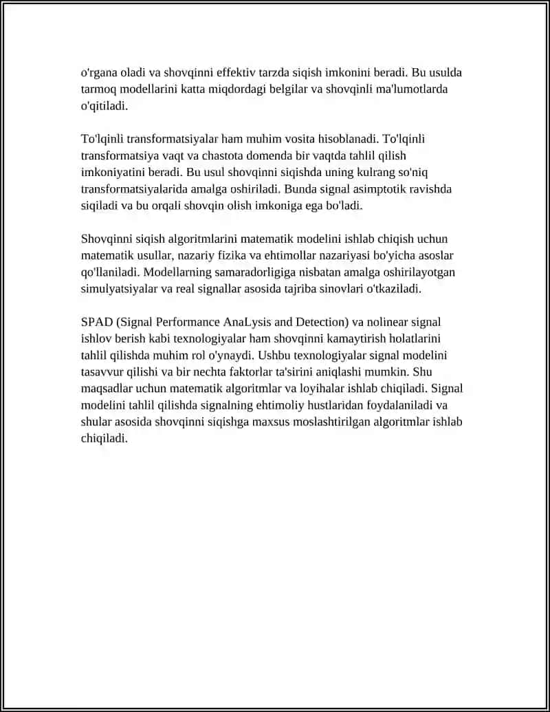 SHOVQINNI SIQISH (NOISE REDUCTION) ALGORITMLARINI TAHLIL QILISH 4