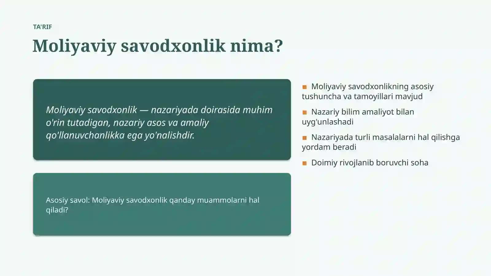 Moliyaviy savodxonlik 4