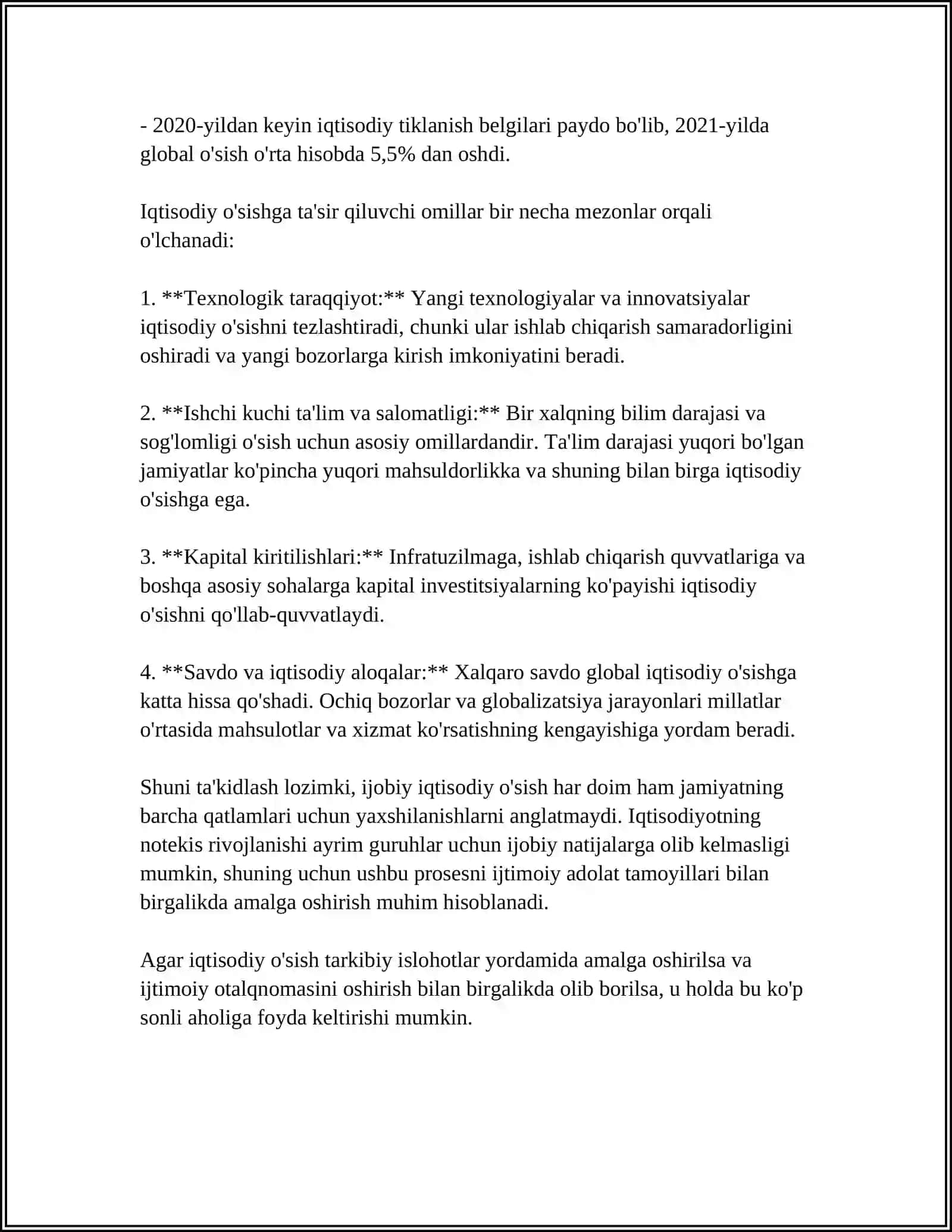 IQTISODIY O’SISH VA UNING TURLARI 4
