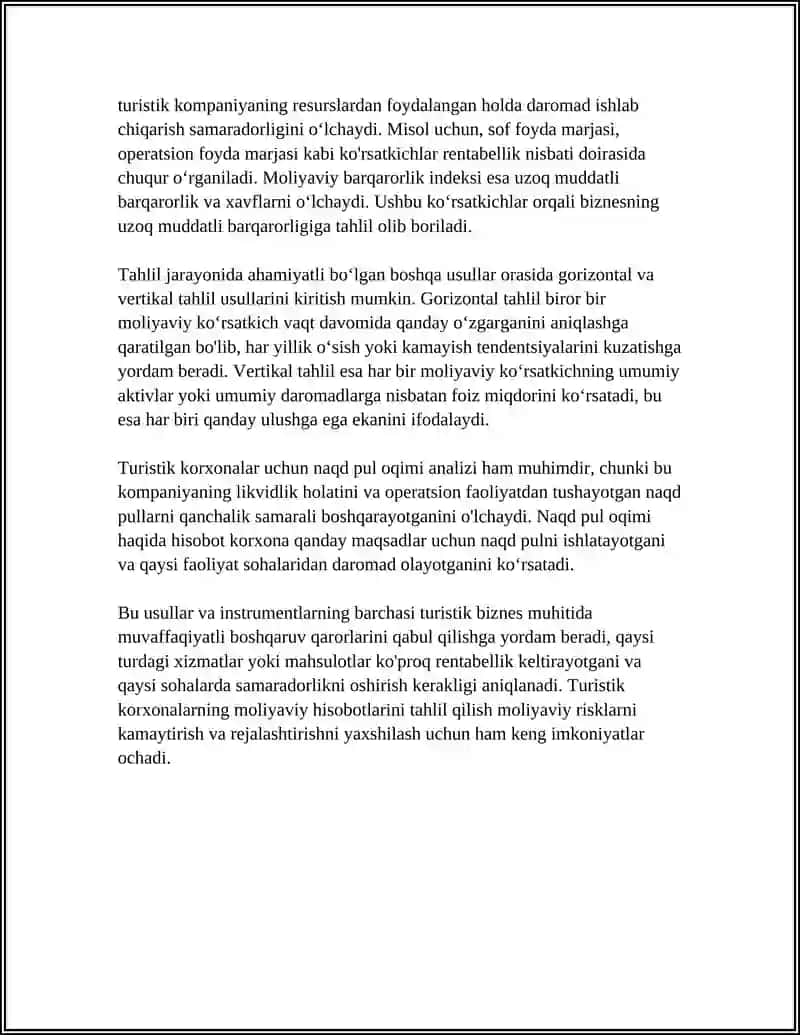 TURISTIK KORXONALARDA MOLIYAVIY TAHLIL INSTRUMENTLARI VA USULLARI 4