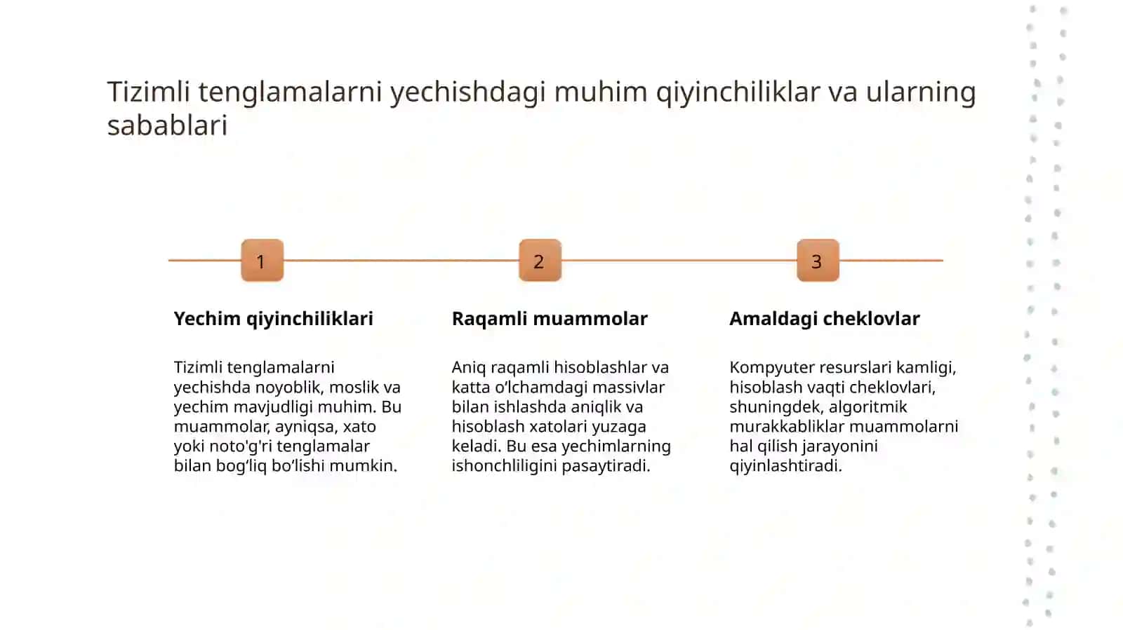 Chiziqli tenglamalar sistemasini Jordanning modefekatsiyalashgan usuli bilan hisoblash 4