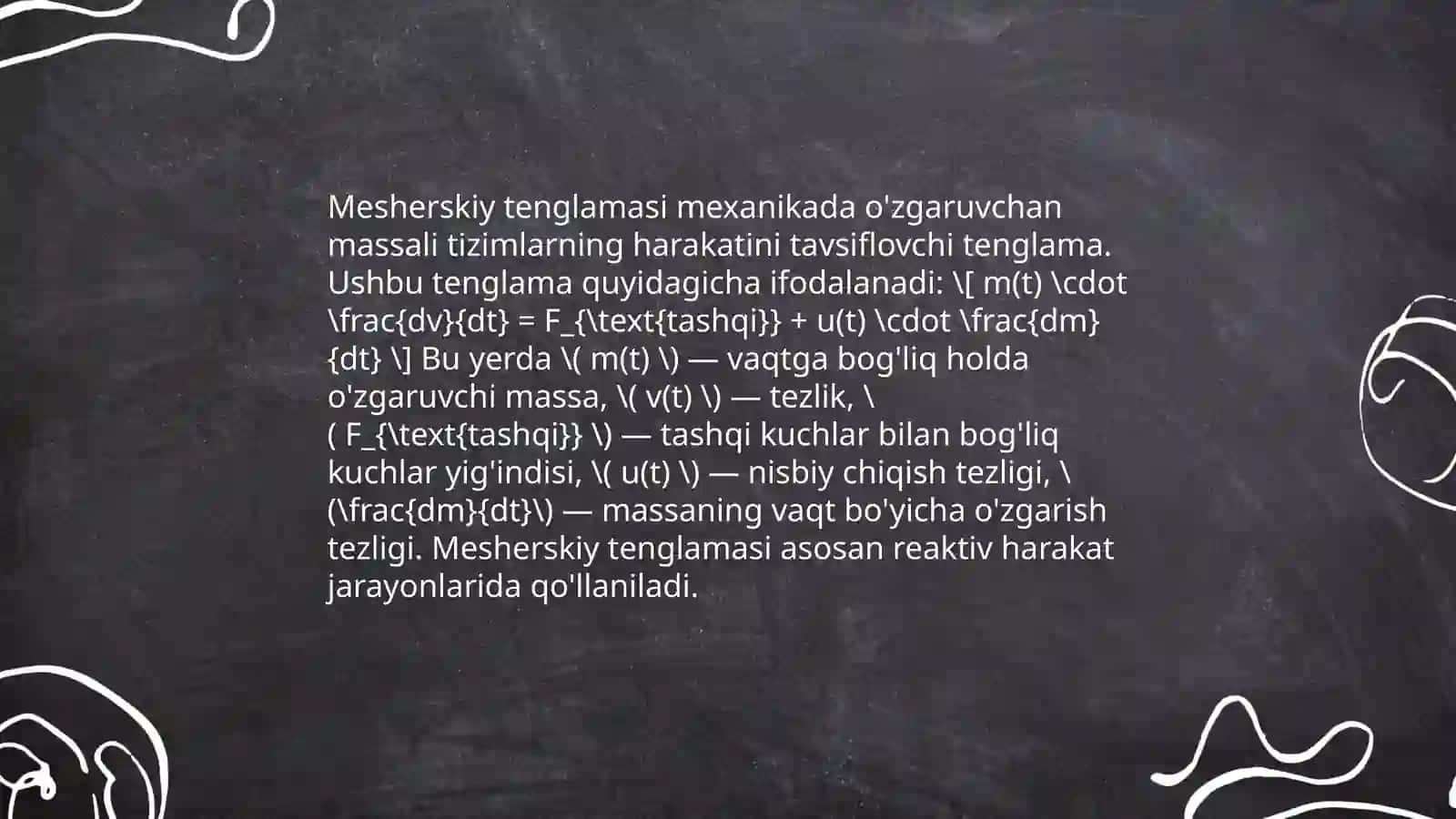 Mesherskiy tenglamasi 4