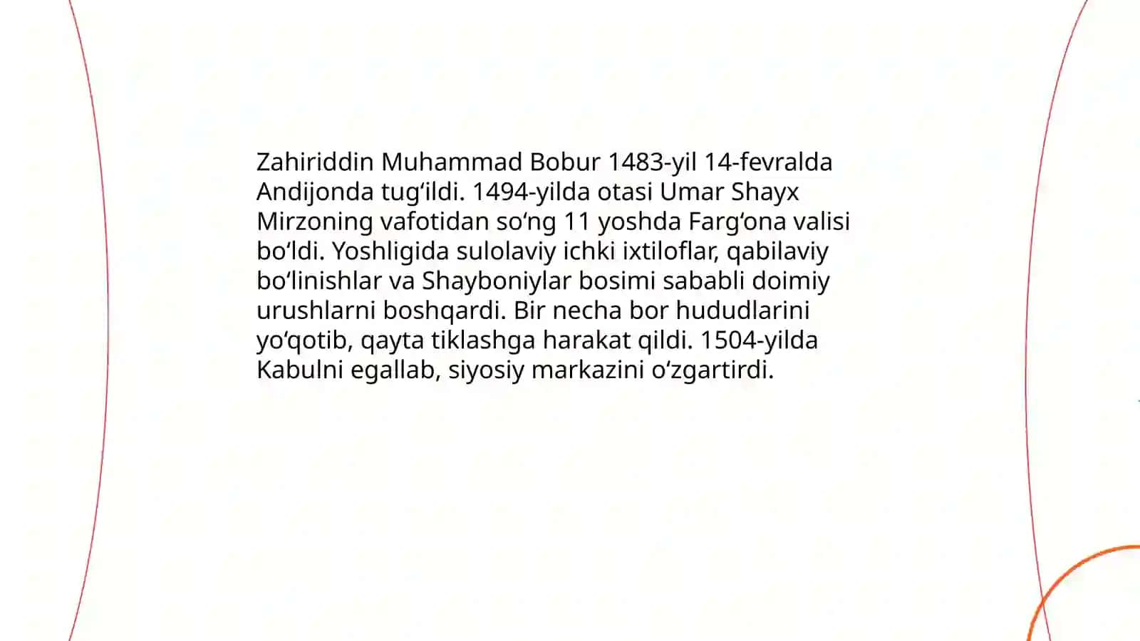 Zahiriddin Muhammad Bobur hayoti va ijodi 4