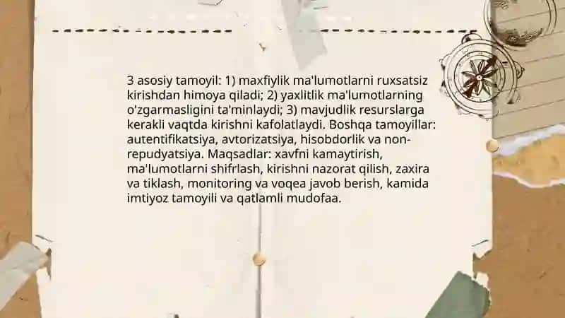 Tarmoq Xavfsizligi asoslari va tahdid turlari 4