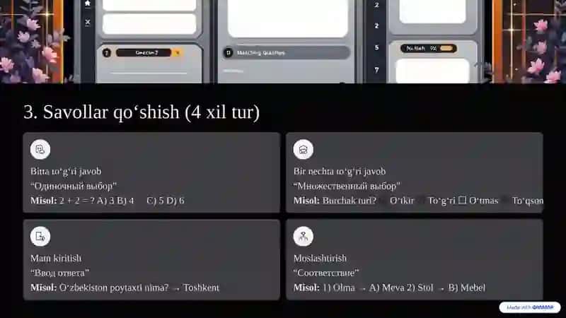 MyTest dasturi yordamida testlar yaratish bo'yicha qo'llanma 4