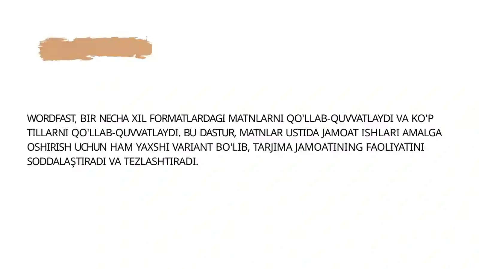 WORDFAST DASTURI YORDAMIDA SÒZ BIRIKMALARI BAZASINI SHAKLLANTIRISH 4