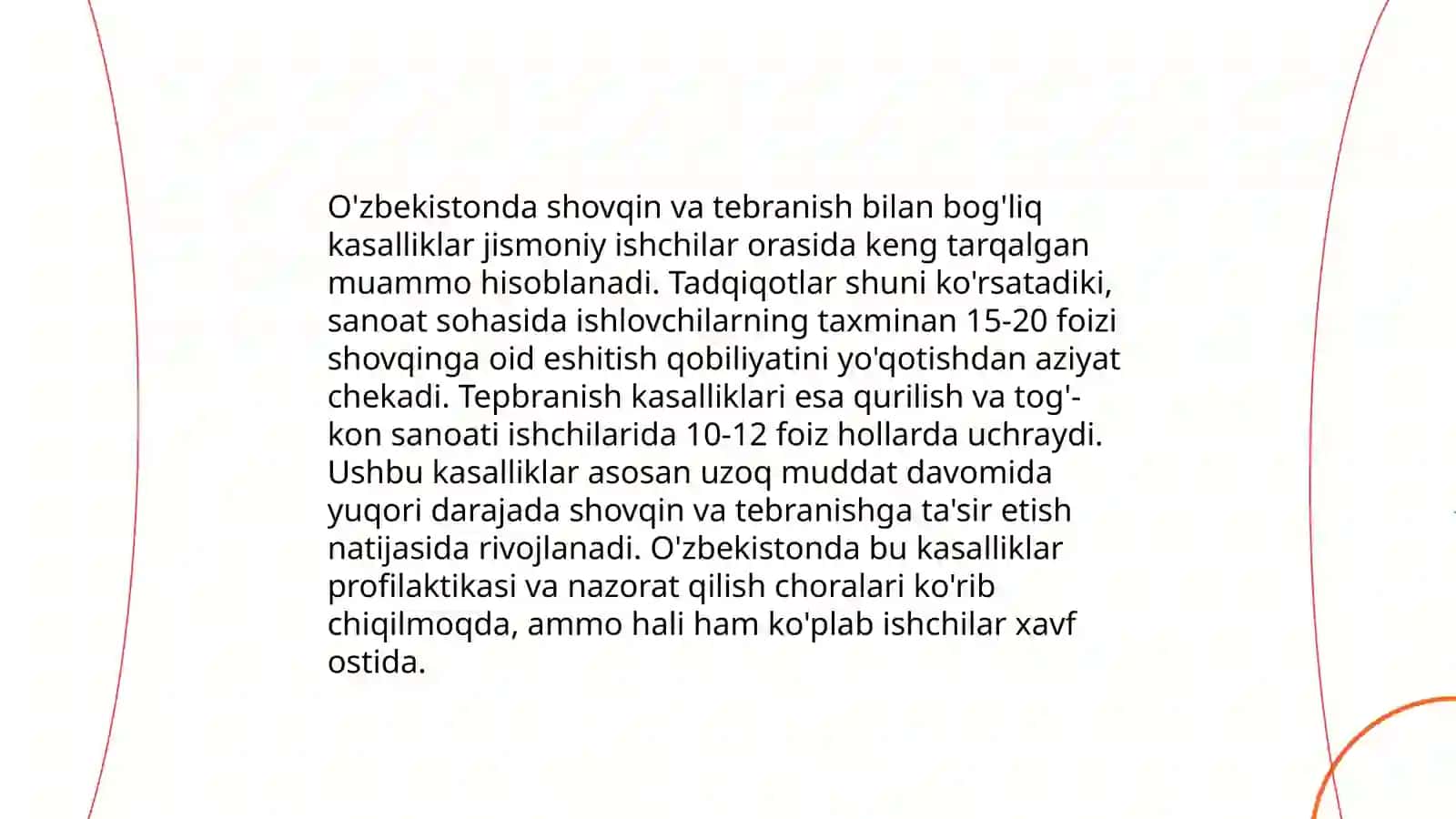 Kasb kasalliklari Shovqin va tebranish kasalliklari va kelib chiqishi 4