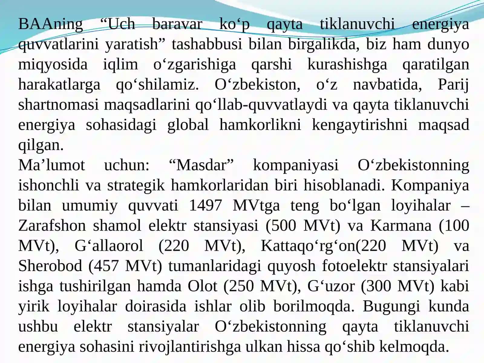 COP-29:BAAning“Masdar”kompaniyasiO‘zbekistonda1000megavattquvvatlishamolelektrstansiyasiniquradi 4