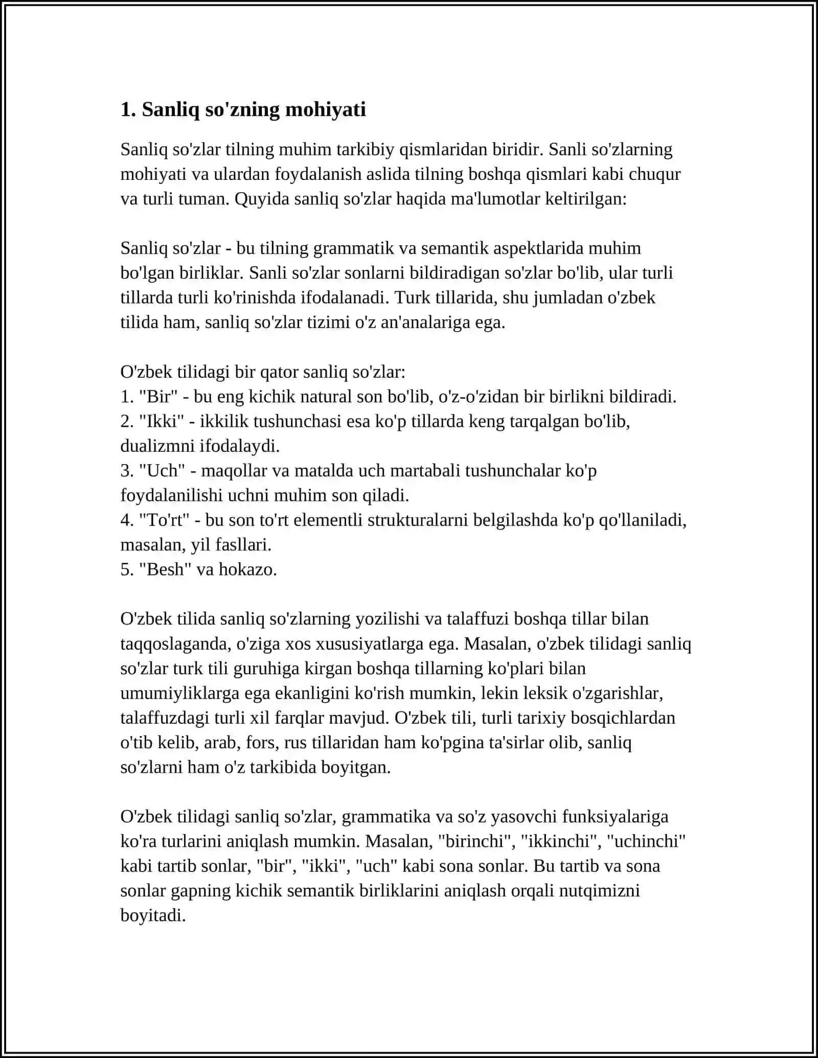 SANLIQ SOʻZ SHAQABI MANILIK TURLERI HAM KITAB MENIŃ SIRLASIM 4