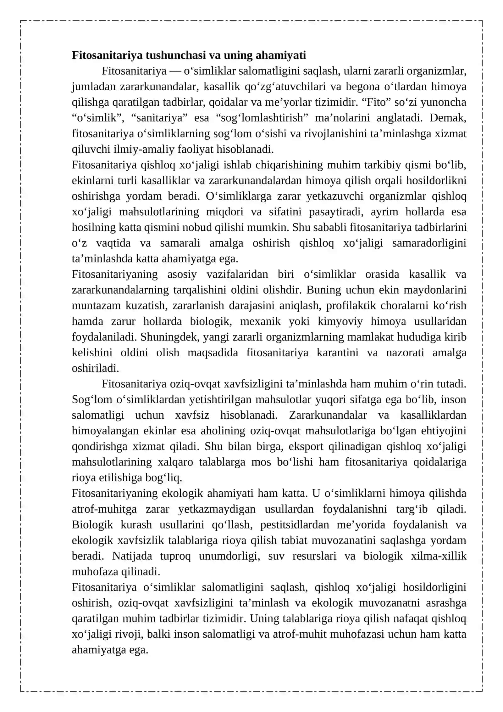 FITA SANITARIYA QOIDALARI VA NORMALAR 4