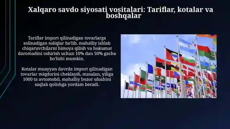 Xalqaro savdo nazariyalari va tashqi iqtisodiy aloqalari 4