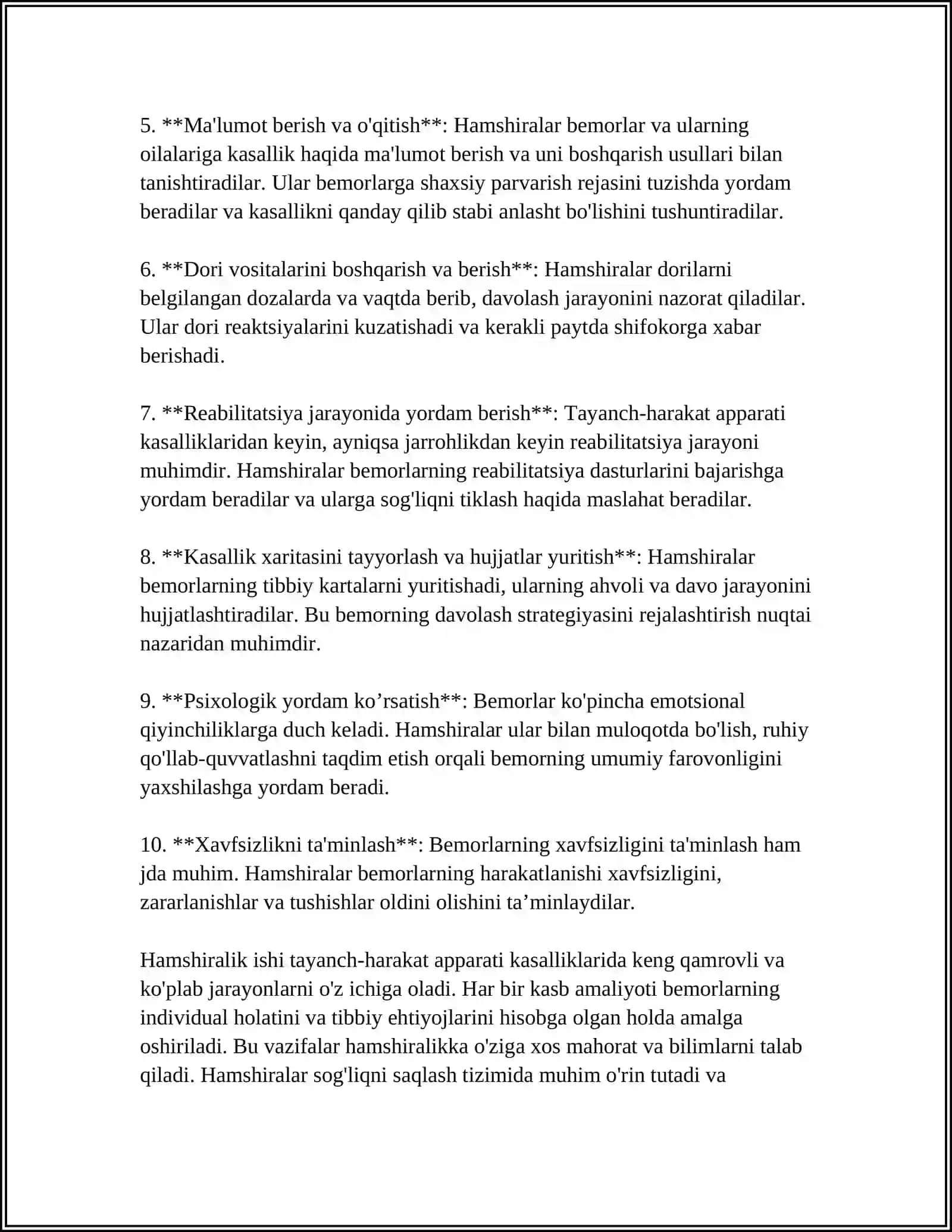 TAYANCH HARAKATI APPARATINING XIRURGIK KASALLIKLARIDA HAMSHIRALIK ISHI 4