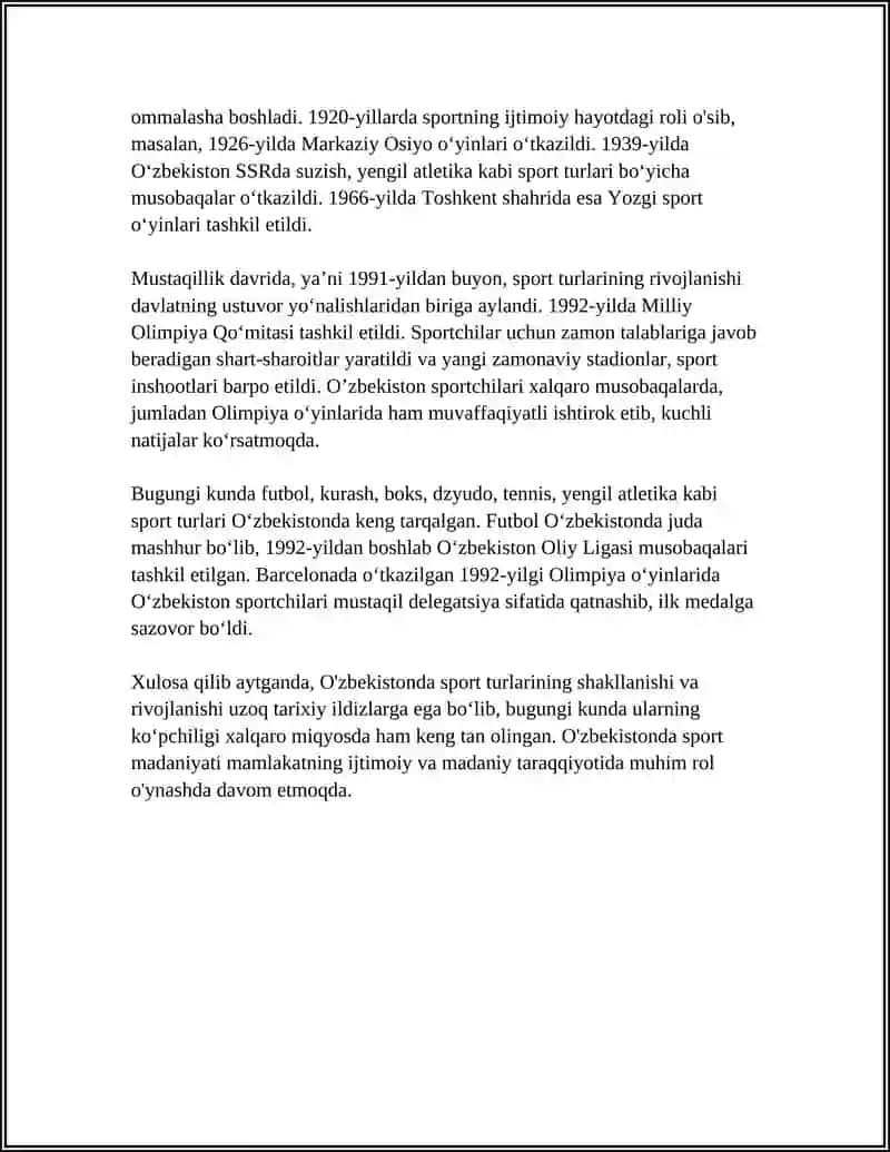 OʻZBEKISTONDA SPORT TURLARINING RIVOJLANTIRISHI VA PAYDO BOLISHI 4