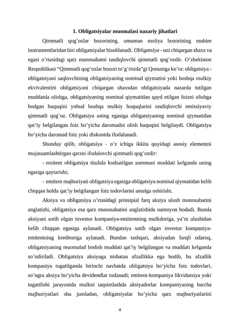Obligatsiyalar bozori 4