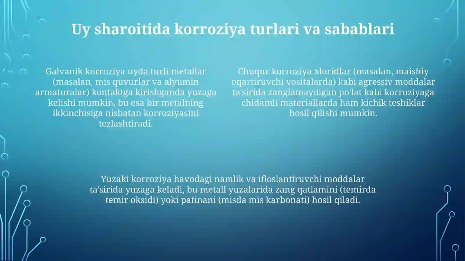 Uyda korroziyani kamaytirish 4