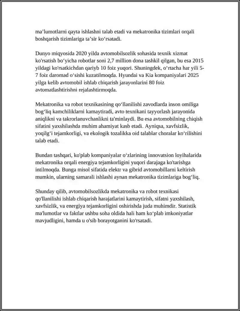 MEXATORON VA ROTO TEXNIKA NOSANOAT SOHALARDA QÓLLANILISHI 4
