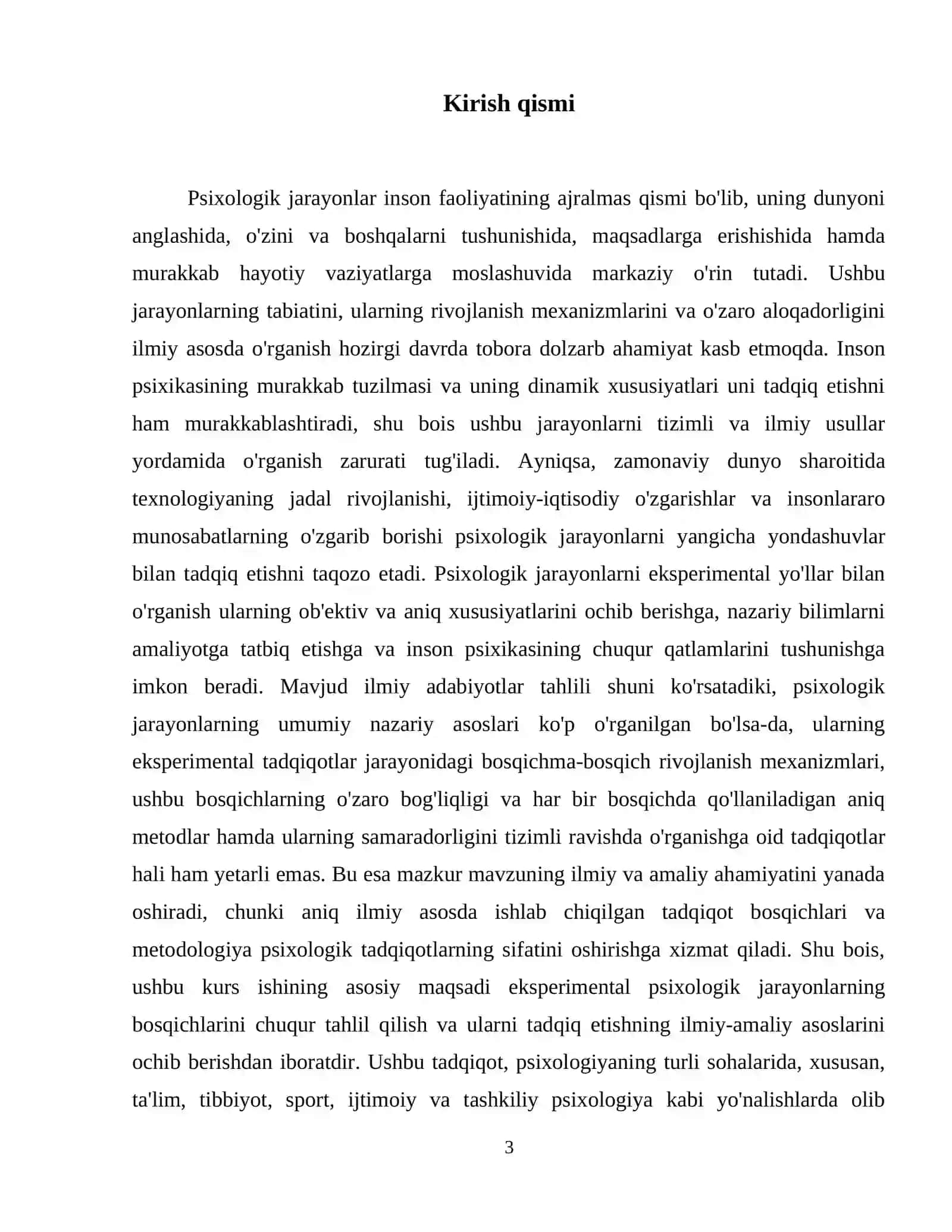 Eksprimental psixologik jarayonlar bosqichlari 4