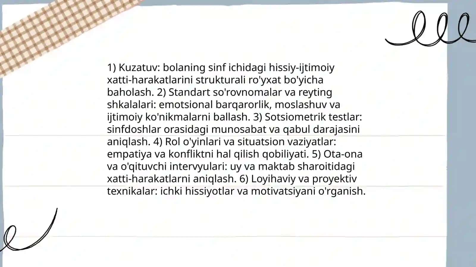Bolaning maktab taʼlimiga tayyorligi va bilish jarayonlarini rivojlantirish darajasini aniqlash metodikasi 4
