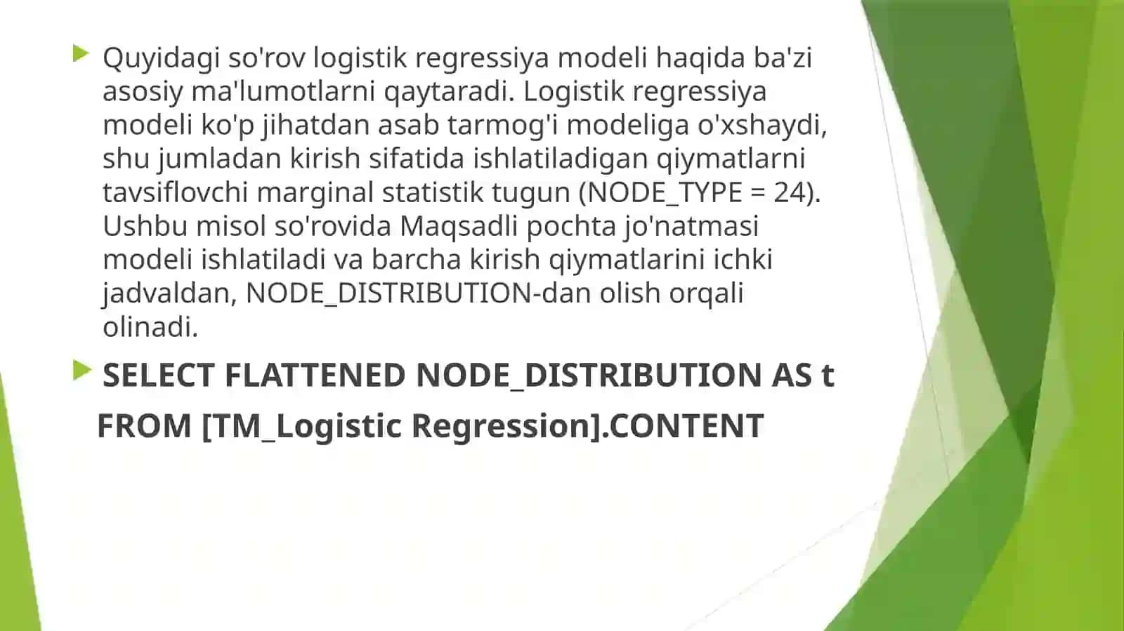 BERILGANLAR BAZASINI BOSHQARISH TIZIMINING LOGISTIK MODELINI QURISH 4