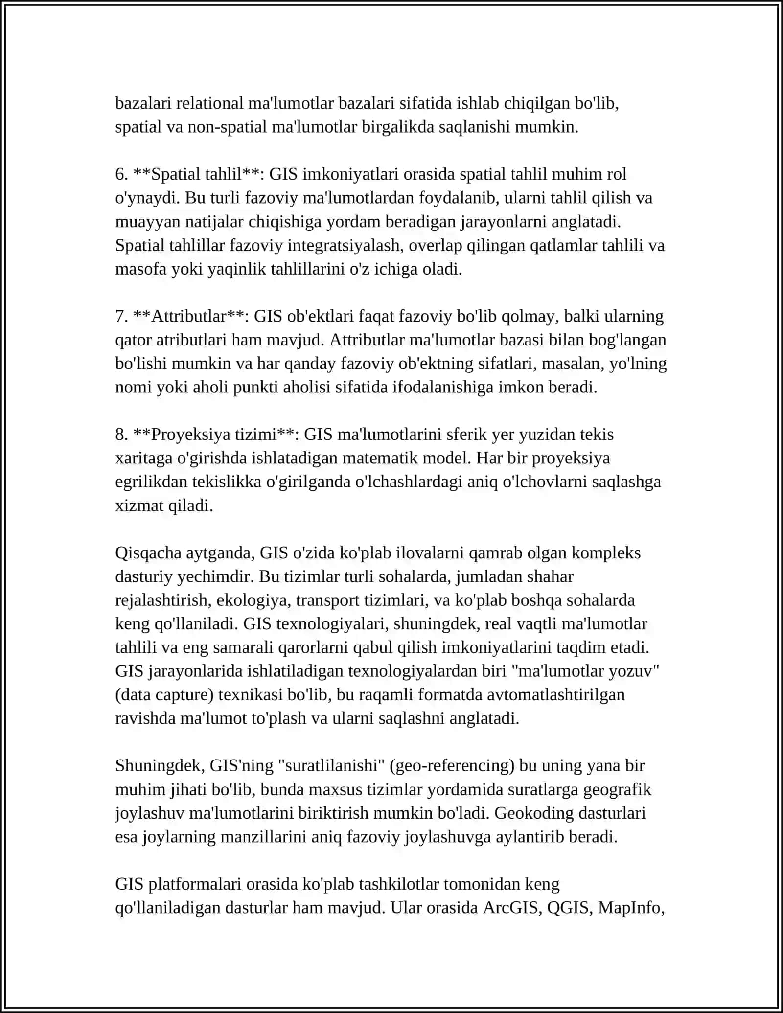 ARC GIS GEOGRAFIK AXBOROT TIZIMI HAQIDA MALUMOT BERING 4