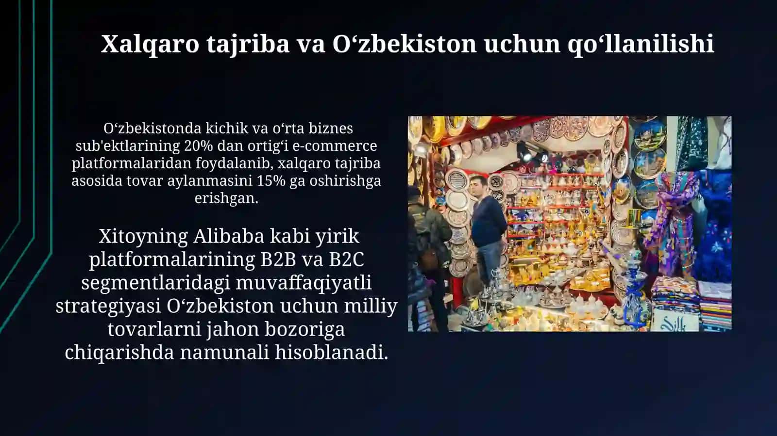 O'zbekistonda Elektron tijoratni o'rni va roli 4