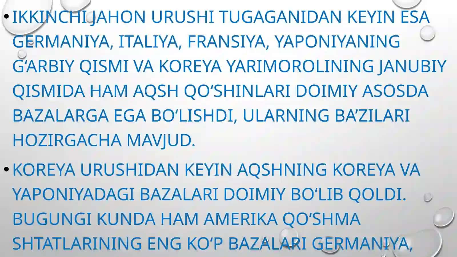 AQSH harbiy bazalari va tashqi siyosati 4