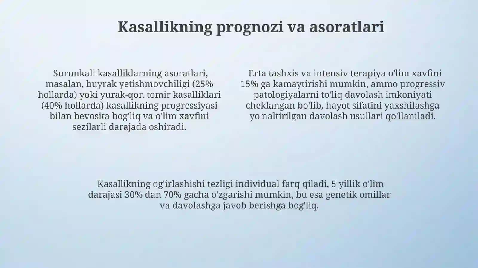 Uzoq va Tez Davolanishni Taqozo Etuvchi Patogik Kasalliklar 4