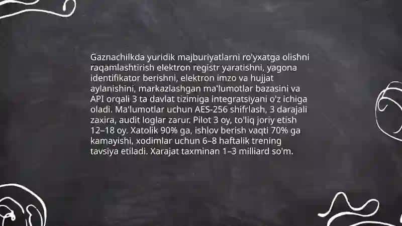 Gaznachilkda yuridik majburiyatlarni ro'yxatga olish tartibini takomillashtirish 4