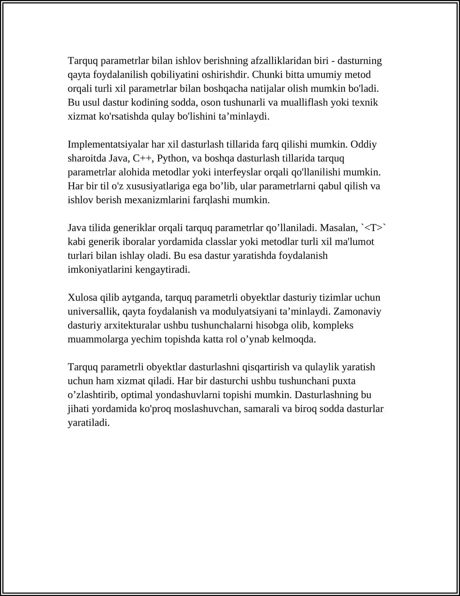 TARQOQ PARAMETRLI OBYEKTLARNI IDENTIFIKATSIYALASH 4