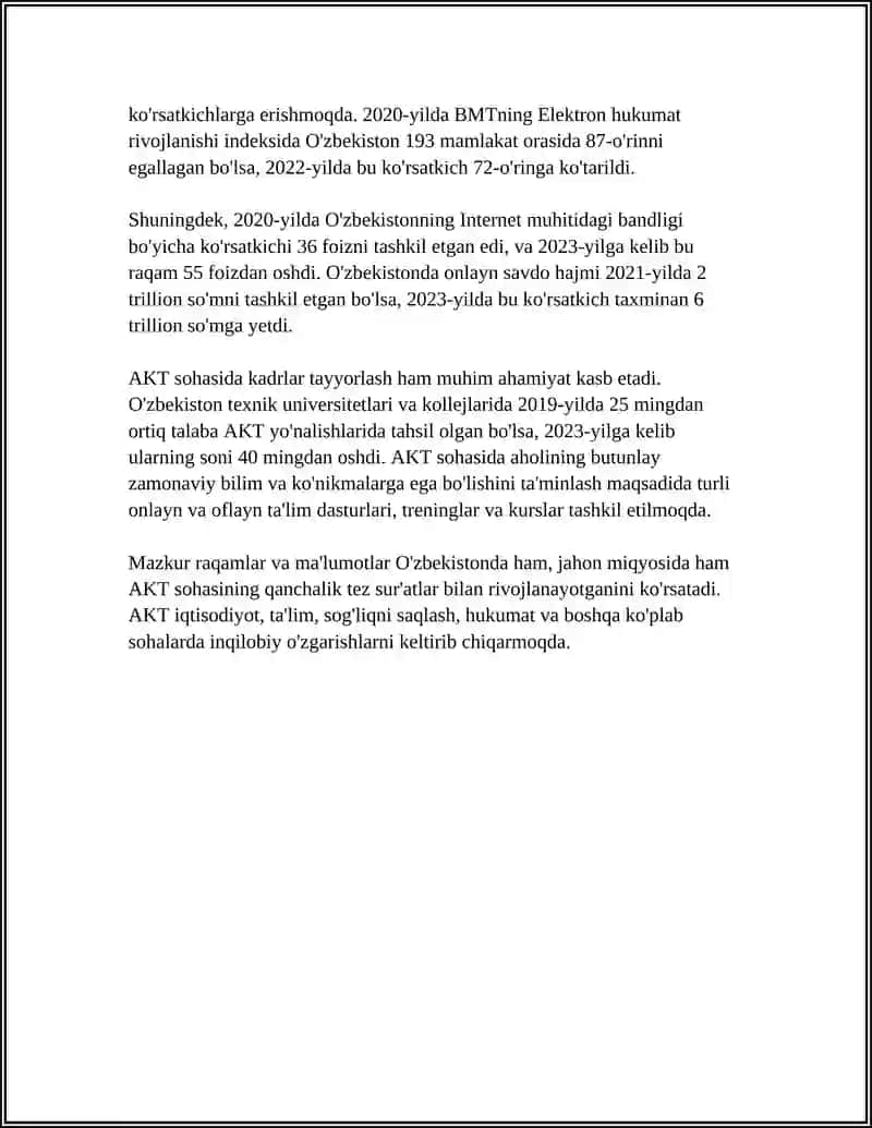Axborot kommunikatsiya texnologiyalari (AKT) rivojlantirish 4