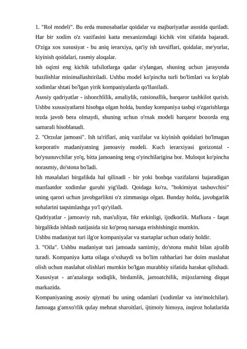 Korporativ Madaniyatning Qadri va uning Xulq-atvor Standartlari 4