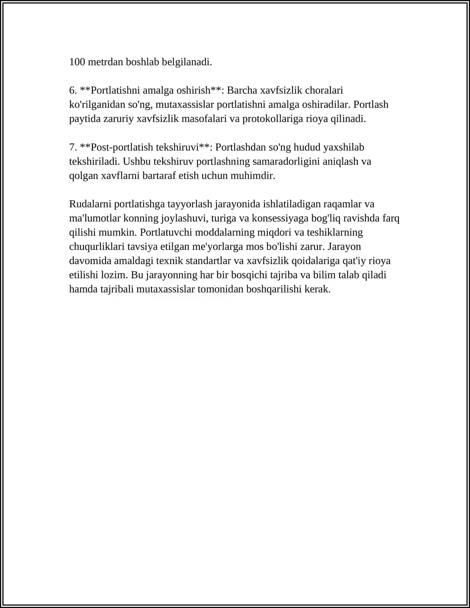 RUDALARNI PORTLATISH YOʻLI BILAN ELTISH ASOSIY JARAYONLARI 4