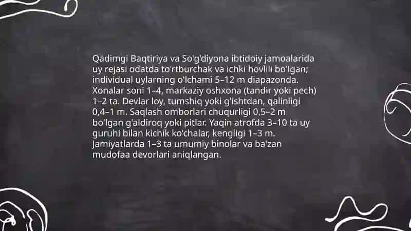 Qadimgi Baqtiriya va So'g'diyona ibtidoiy jamoalarining izlari 4