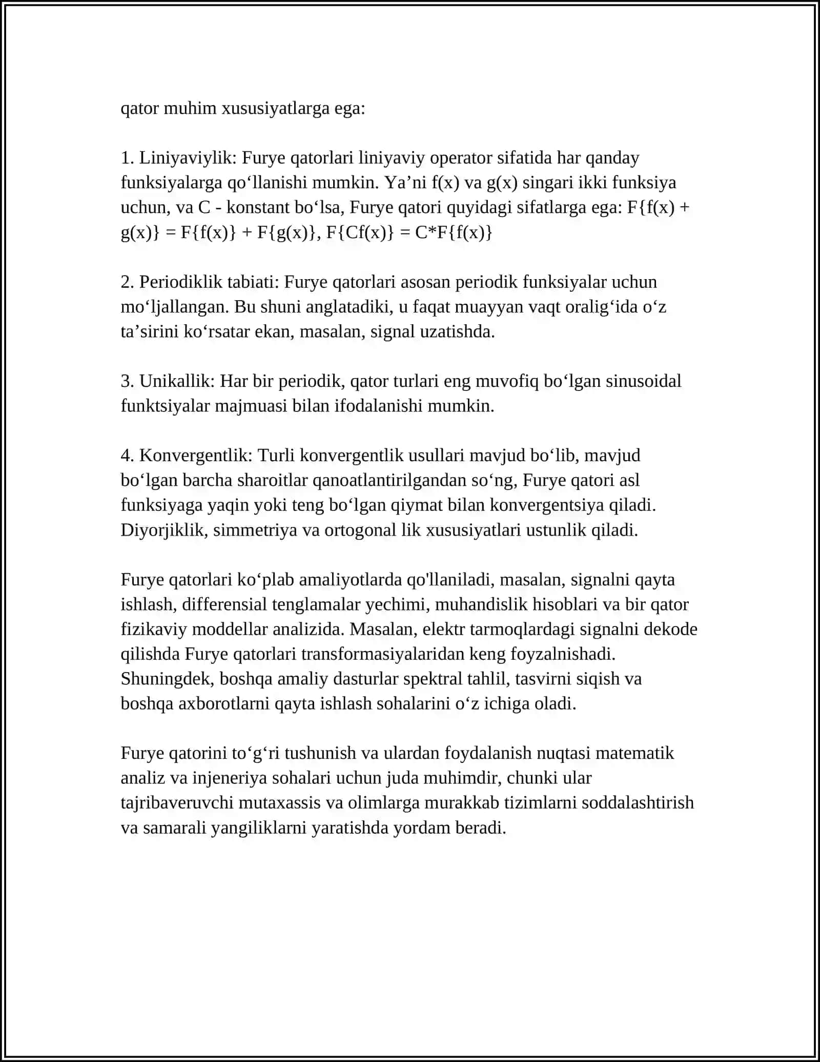 Fure Qatorlari Yordamida Filtrlash 4