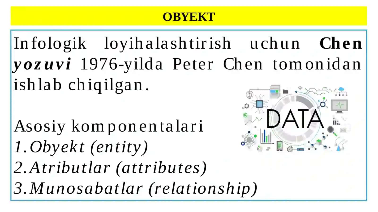Ma’lumotlarbazasiniinfologikloyihalashtirishvaERdiagrammalar 4