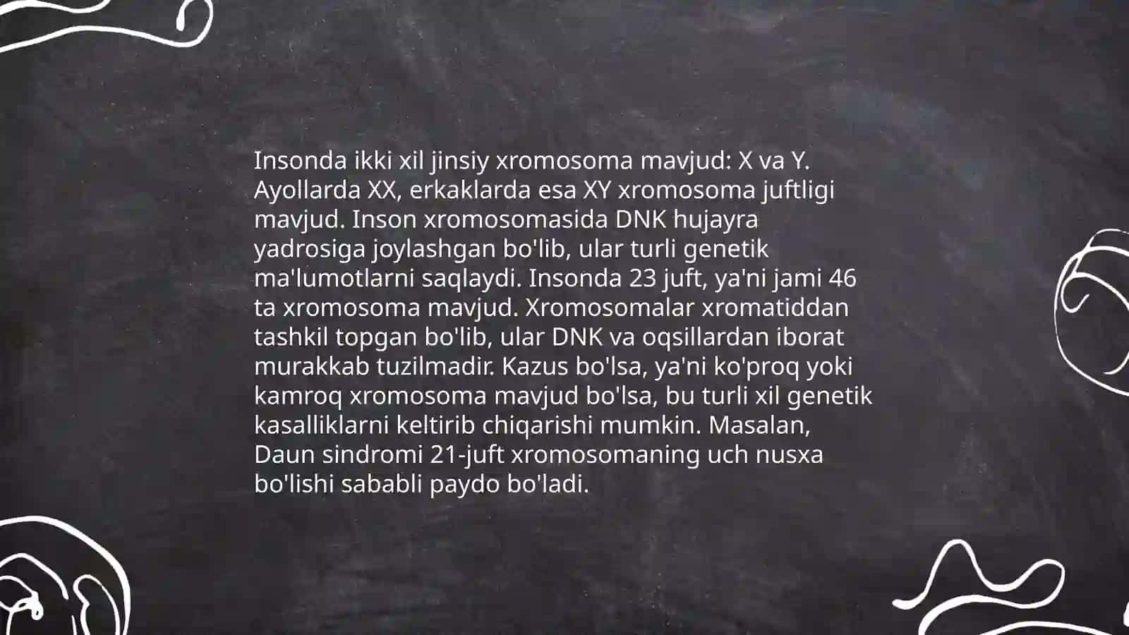 Inson hujayralaridagi xromosomalar tarkibi 4