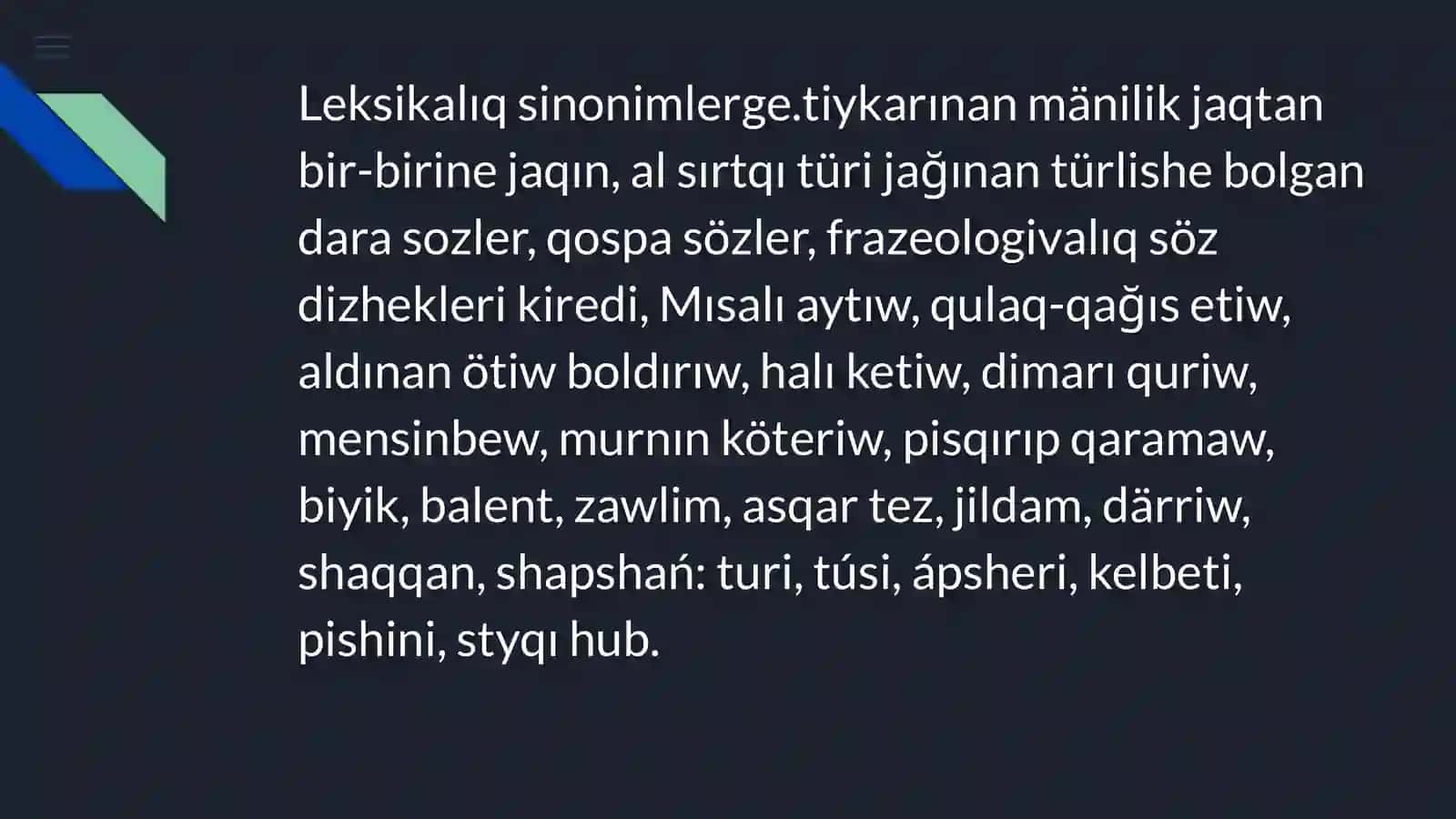 Sinonim hám Omonimler 4