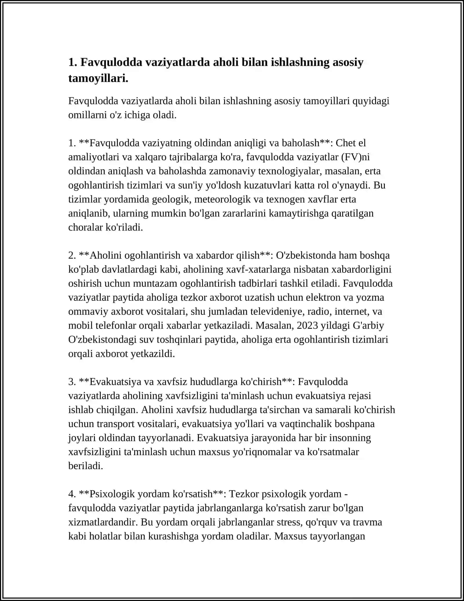 FAVQULOTDA VAZIYATLARDA AHOLINING TURLI GURUHLARI BILAN ISHLASHDA KEYS MENEJMENT 4