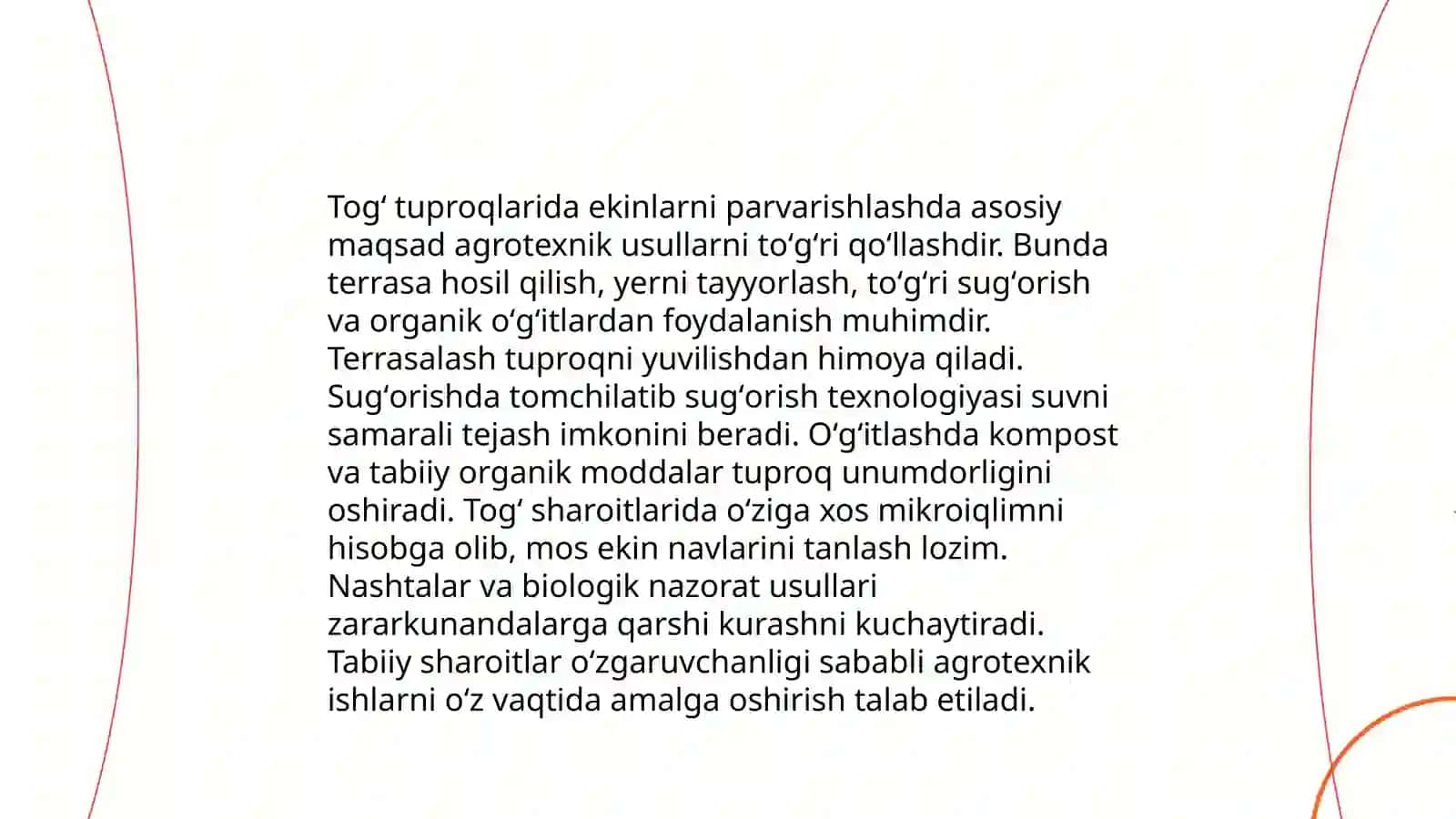 Togʻ tuproqlaridan qishloq xo'jaligida foydalanish 4