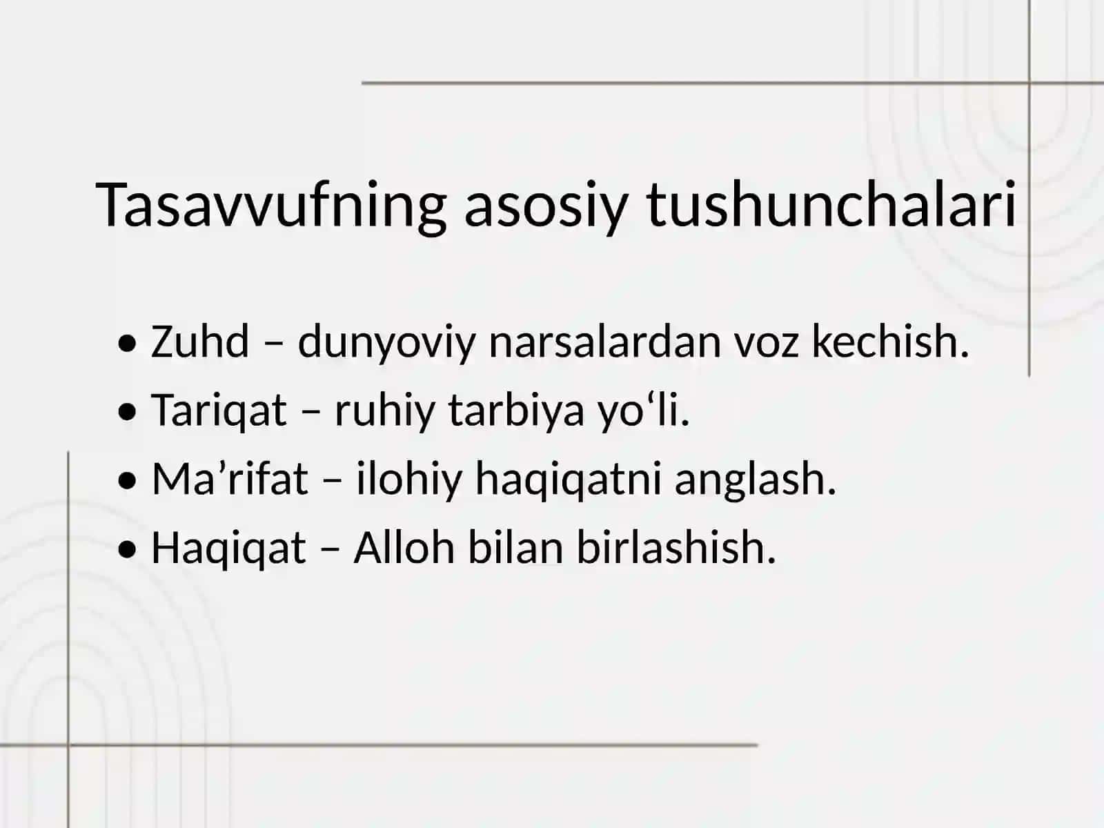 TASAVVUF: TUSHUNCHASI, MOHIYATI VA RIVOJI 4