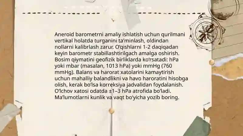 Atmosfera bosimining amalda namoyishini koʻrish 4