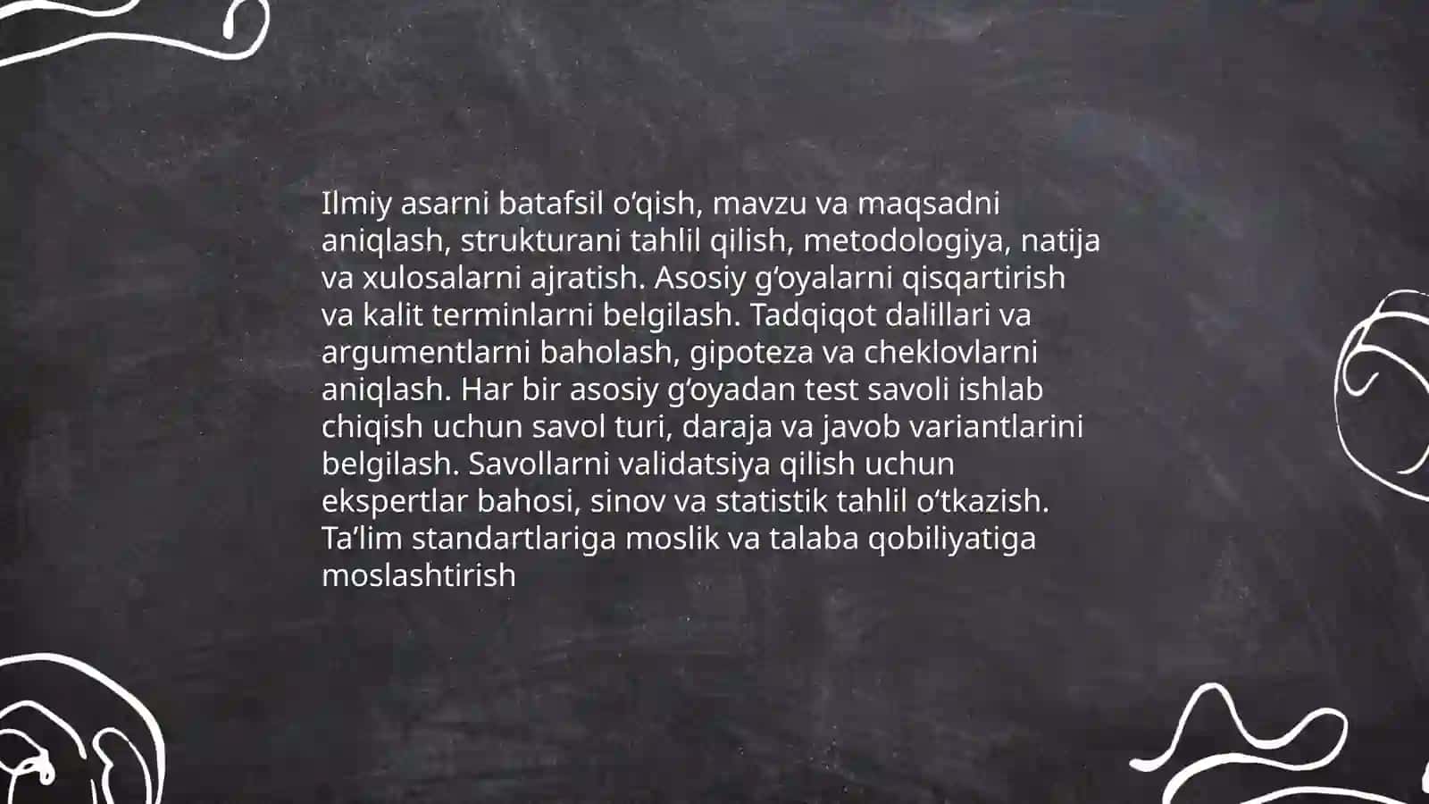 Testlar tuzish metodologiyasi 4