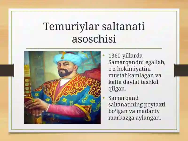 Temuriylar tarixi. slayd 4