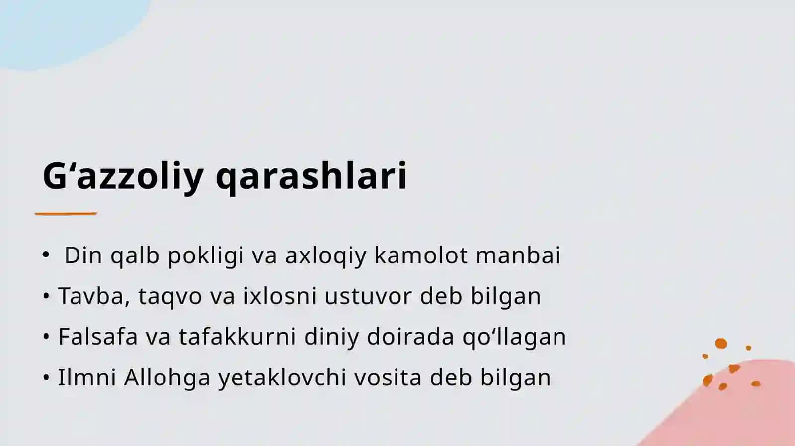 Dinvahurfikrlilik(BerdyaevningdiniyhurfikrlilikhaqidagigʻoyalariniGʻazzoliygʻoyalaribilanqiyoslash) 4